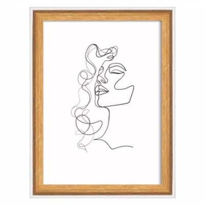 Képkeret, fa, 13x18 cm, "Silhouette", natúr