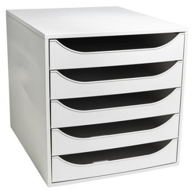 Irattároló, műanyag, 5 fiókos, EXACOMPTA "Ecobox Office", szürke