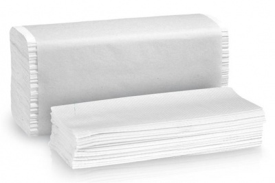 Kéztörlő, V hajtogatott, 2 rétegű, 150 lap, ”Zig-Zag”, hófehér