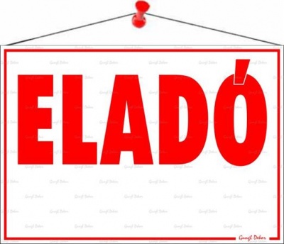 Információs tábla, 50x35 cm, "Eladó"