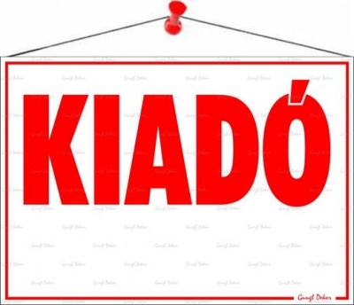 Információs tábla, 50x35 cm, "Kiadó"