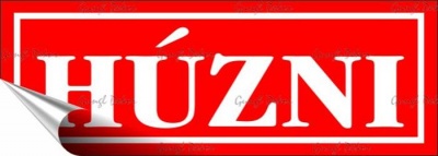 Információs matrica, 14x5 cm, "Húzni", piros