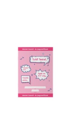 Füzet, tűzött, A5, üzenő, 32 lap, ICO, rózsaszín