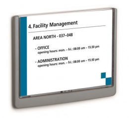 Információs tábla, 210x148,5 mm, DURABLE "CLICK SIGN", szürke