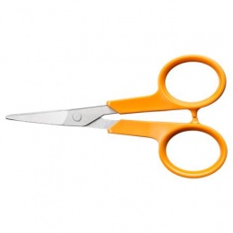 Olló, körömvágó, 10 cm, hajlított, FISKARS "Classic", narancssárga