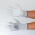Védőkesztyű, karbonszálas, PU tenyerén mártott, L méret, fehér-szürke